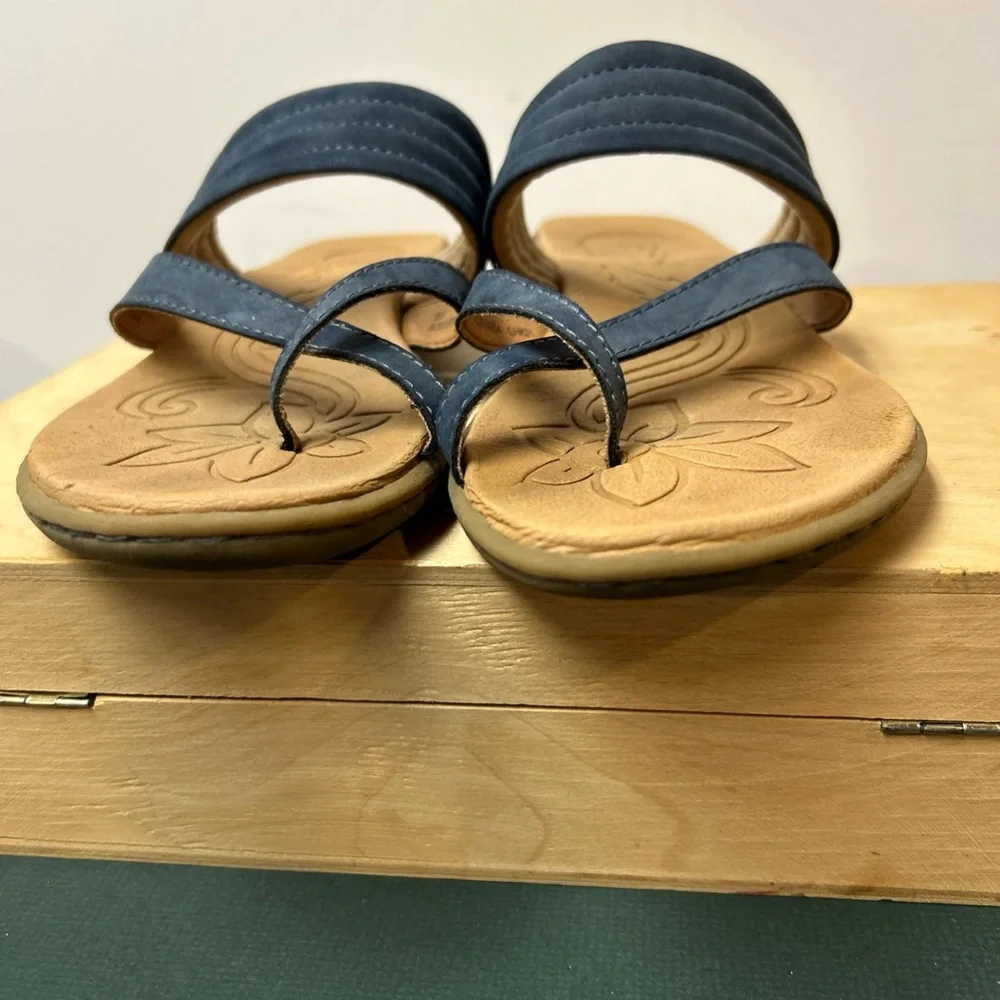 b.o.c By Born Womens 8 Alisha Blue Slip On‎ Strappy Sandal Slide Summer Casual